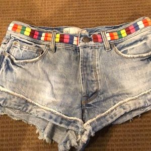 Free People Jean short w/embroidered belt